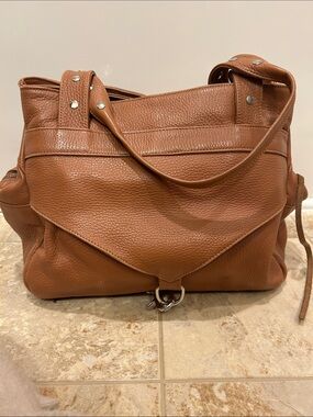Botkier Trigger Leather Shoulder Tote Bag in Brown